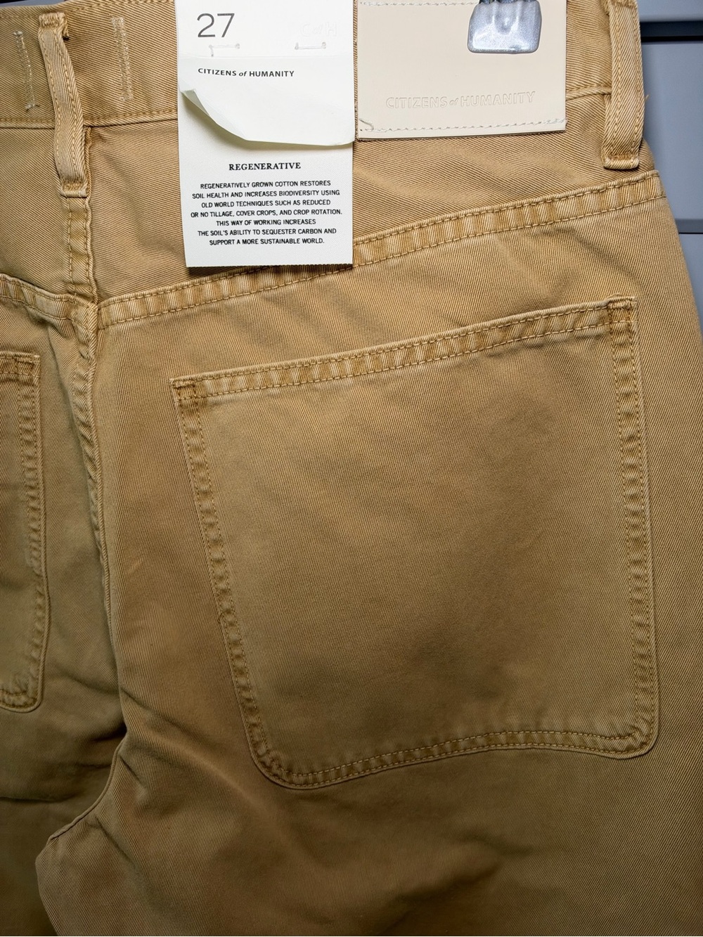 CITIZENS OF HUMANITY Wide-Leg High-Rise Pants in Khaki/Tan AYLA CARGO Size 27 - Picture 5 of 10
